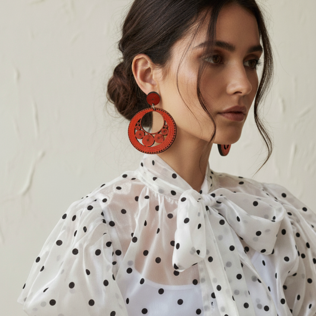 Pendientes Artesanales de madera - Aros