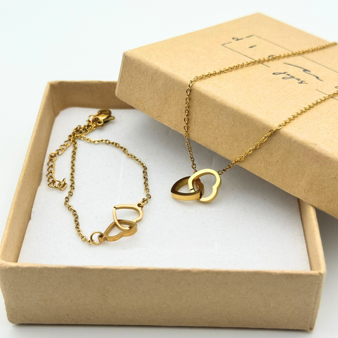 Collar Corazones + Pulsera regalo | Corazones que se comparten